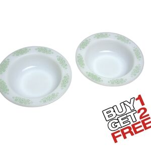 Anchor Hocking #1073 Springwood Green Wide Rim‎ Bowls